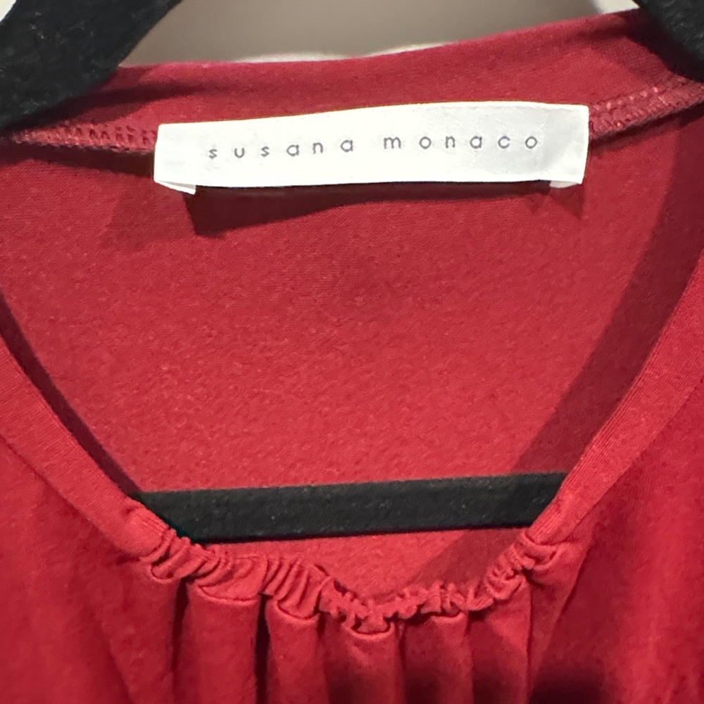 Susana Monaco Burgundy Women's Top Medium - Picture 3 of 4